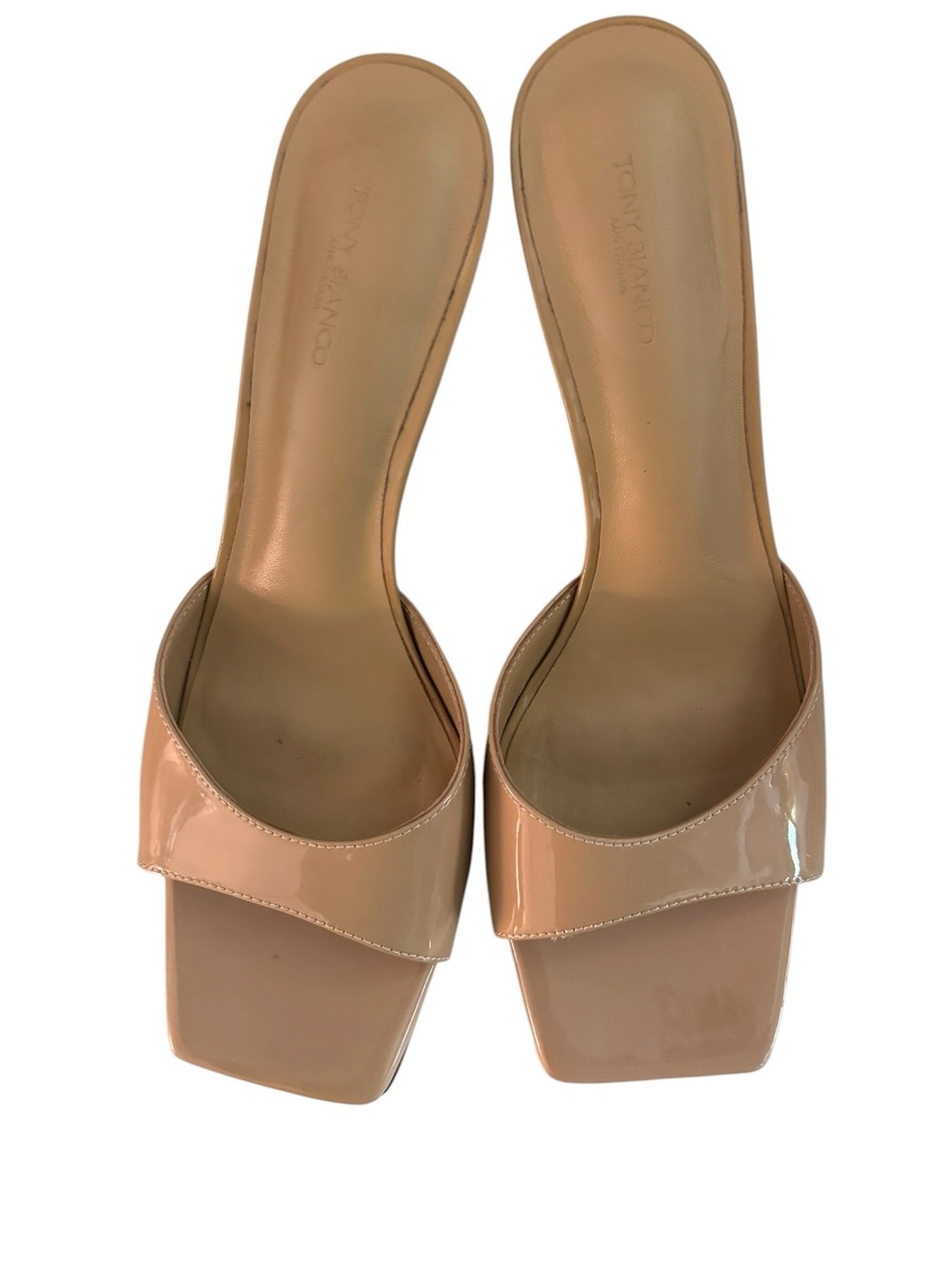 Tony Bianco Nude Patent Slide Mule Heel - Picture 3 of 8